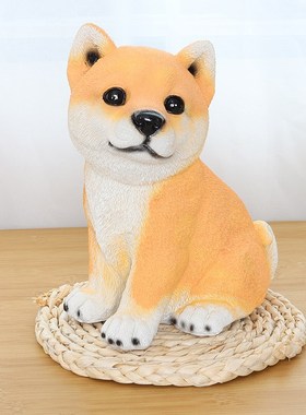 仿真柴犬摆件可爱动物小狗秋田犬客厅电视柜玄关装饰店铺房间布置