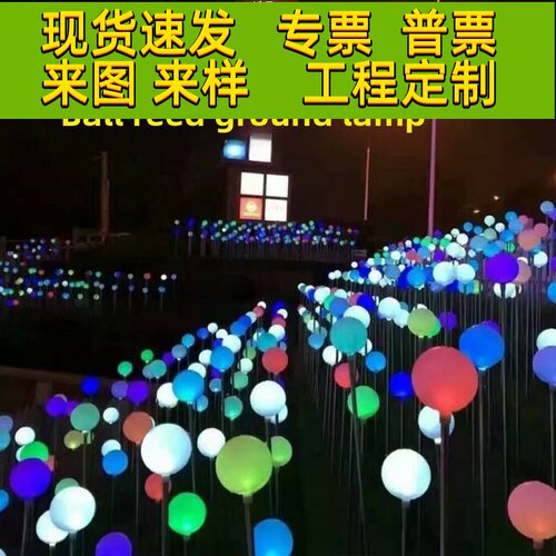led发光圆球芦苇灯亚克力球灯户外防水草坪灯园林亮化工程地插灯