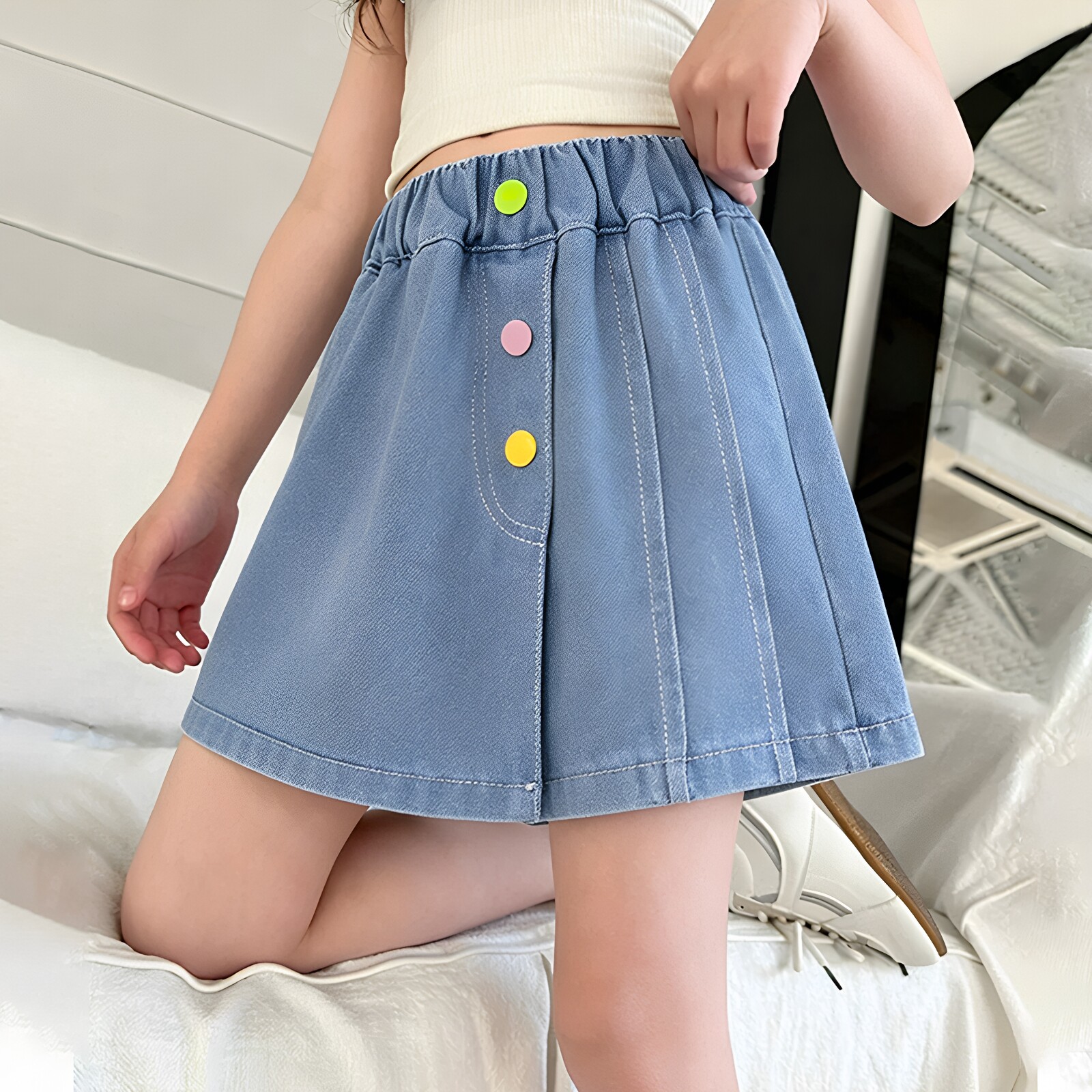 女童软牛仔裙裤夏季薄款裙子衣服图片
