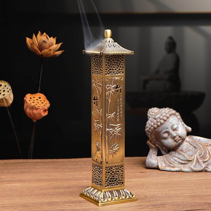 竹子中式熏香炉家用室内禅意茶道书房摆件沉檀21cm线香立式香插筒,餐饮具,茶道/香炉,淘宝优惠券,粉丝福利购,淘宝优惠卷