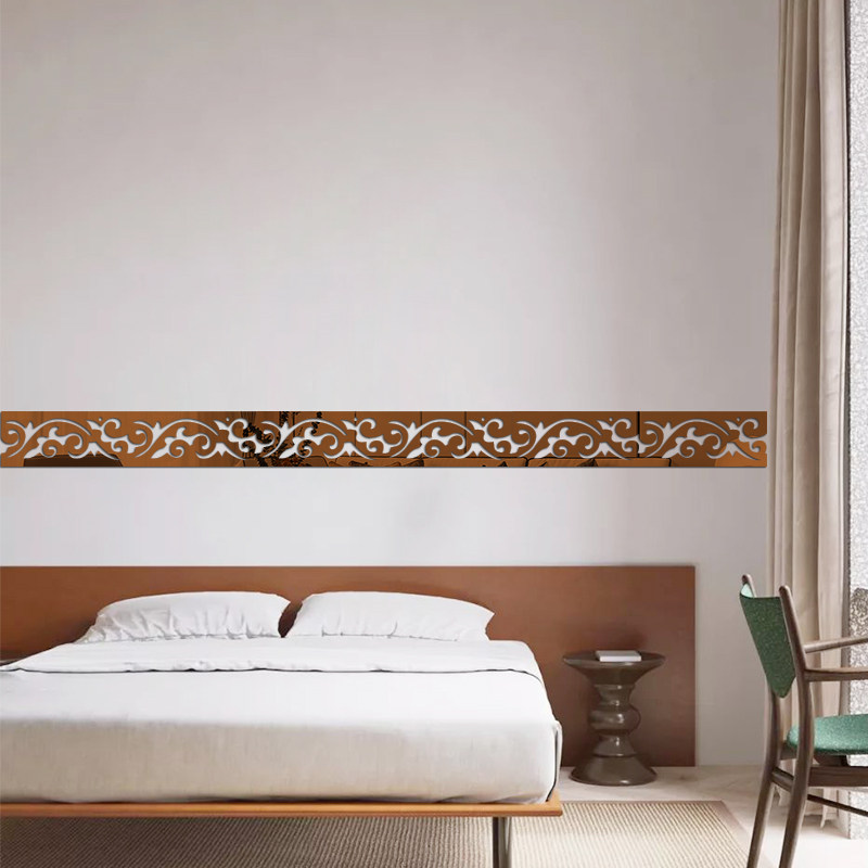 亚克力3d立体自粘镜面墙贴欧式客厅背景墙腰线装饰条防水卫生间