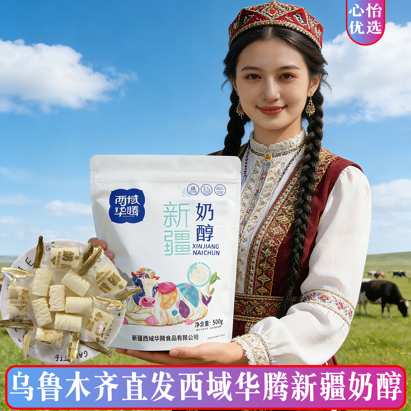 西域华腾新疆奶醇奶味十足500g包邮独立包装奶干奶块特产休闲零食,咖啡/麦片/冲饮,再制奶酪,淘宝优惠券,粉丝福利购,淘宝优惠卷