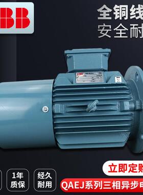 原装ABB电机三相异步铸铁制动电动机IE2 QAEJ系列0.75KW 全铜线圈
