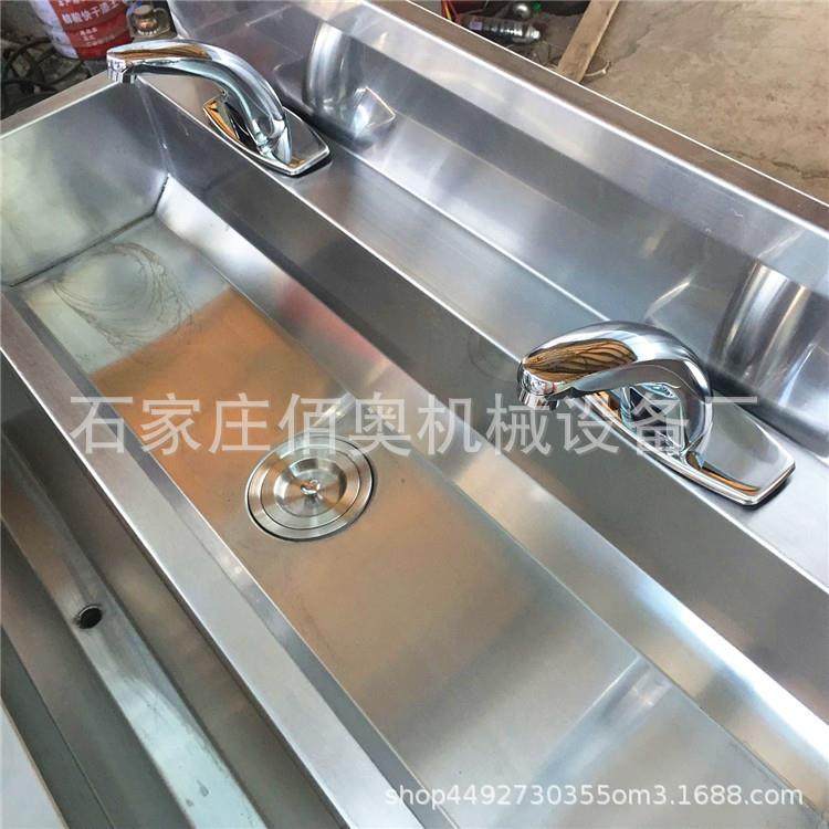 食品厂用不锈钢消毒洗手池304加厚感应洗手槽脚踏双槽消毒洗手池