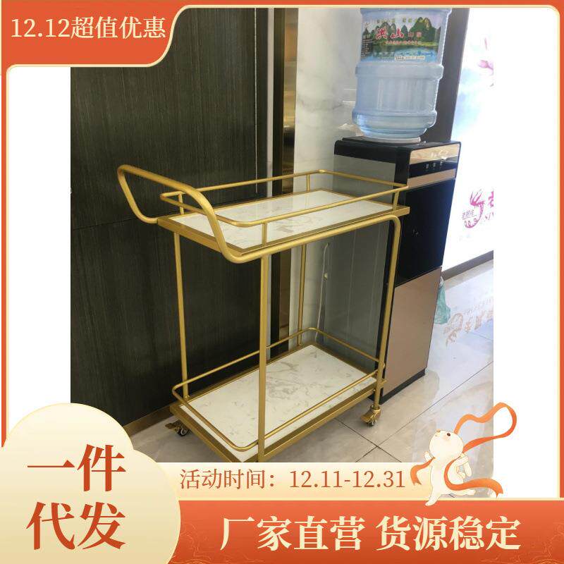 餐车欧式金色茶水车移动蛋糕小手推车大理石家用送餐车铁艺酒水车