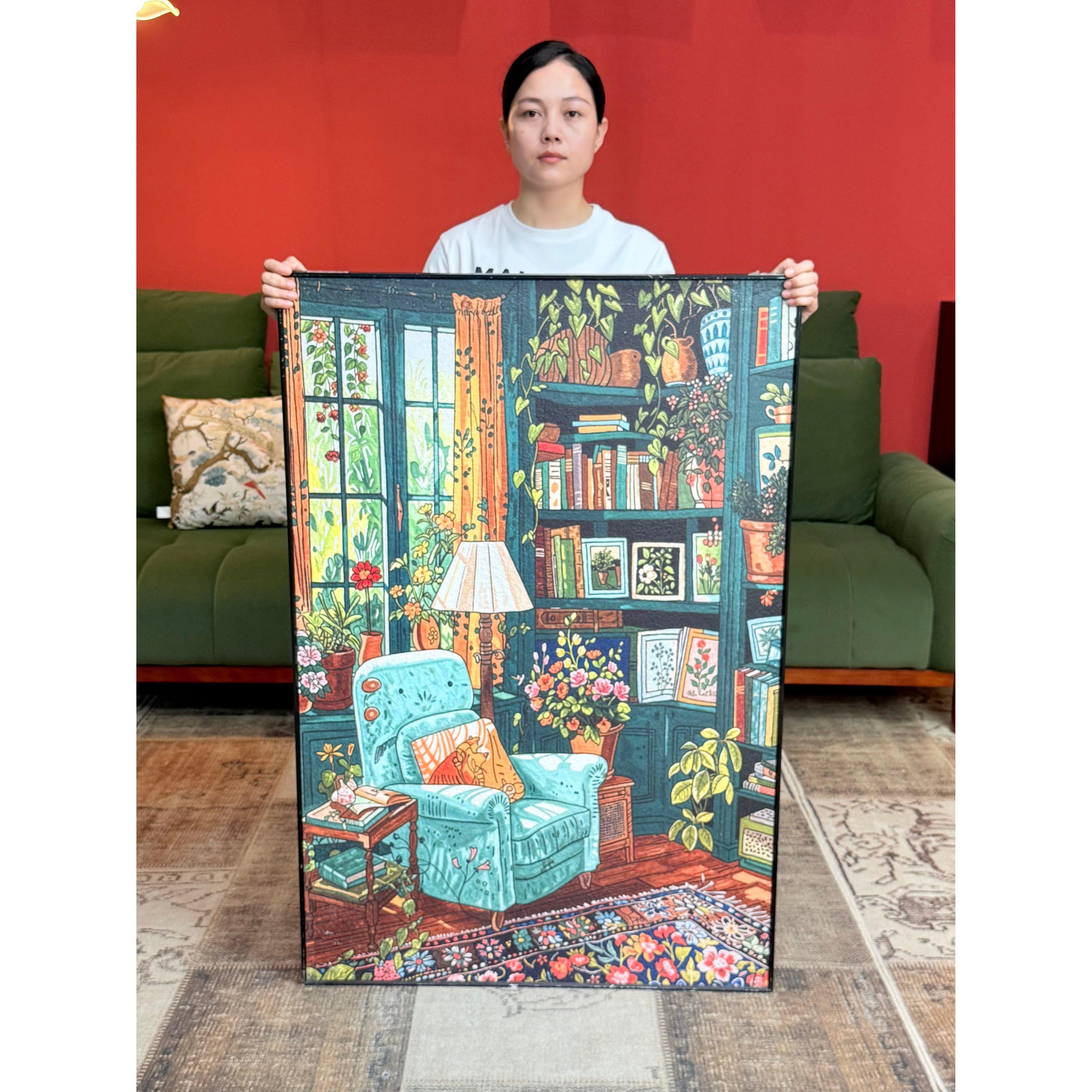 客厅画马美式艺术客厅沙发背景墙装饰画K001入口绿色沙发80120