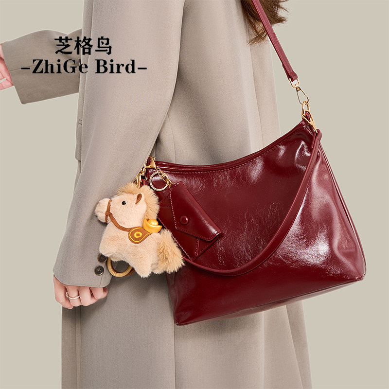 芝格鸟红色婚包通勤托特包女2025新款轻奢小众设计高级感斜挎包,箱包皮具/热销女包/男包,托特包,淘宝优惠券,粉丝福利购,淘宝优惠卷