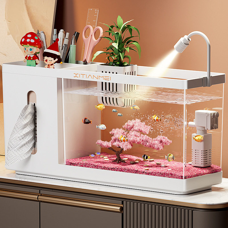 定制直供新款小型造景全套生态水缸客厅家用抽纸透明桌面鱼缸龟缸,宠物/宠物食品及用品,桌面缸,淘宝优惠券,粉丝福利购,淘宝优惠卷