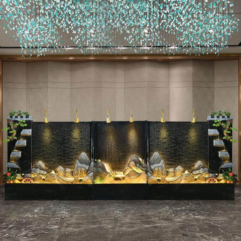 水幕墙流水屏风隔断玄关客厅公司办公室鱼池假山喷泉摆件开业景观,家居饰品,流水摆件,淘宝优惠券,粉丝福利购,淘宝优惠卷