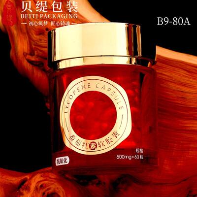 80ml亚克力瓶 金盖避光保健品瓶 参片小红瓶子虾青素包装瓶