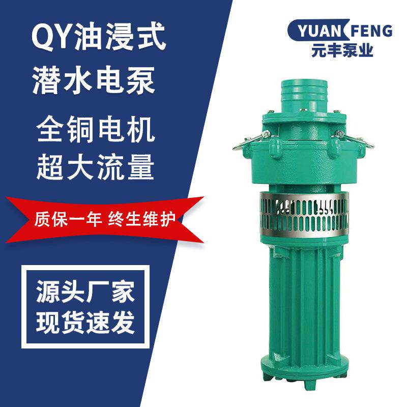 铸铁立式潜水泵三相电农用高压水泵高扬程家用泵油浸式潜水电泵