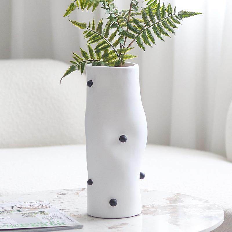 现代艺术不规则小花瓶摆件客厅酒店玄关样板房插花黑点花器装饰品,鲜花速递/花卉仿真/绿植园艺,割草机/草坪机,淘宝优惠券,粉丝福利购,淘宝优惠卷
