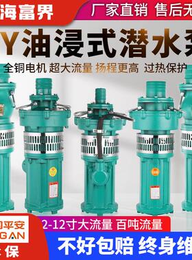 QY油浸式潜水泵三相380v大流量抽水泵农用灌溉大流量潜水泵油浸泵