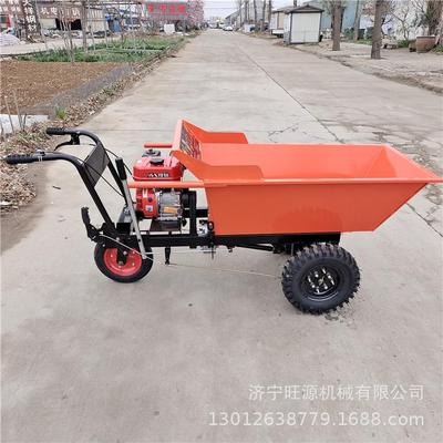 汽油运输手推车 工地施工沙石转运车 汽油三轮自卸翻斗车