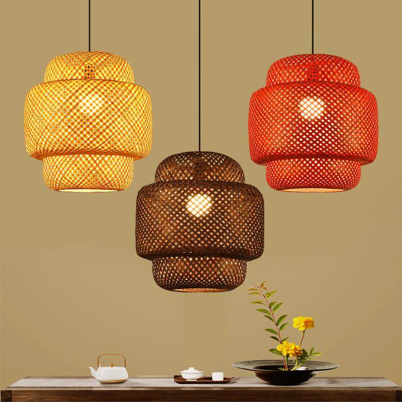 新中式竹艺饭店餐厅灯罩创意个性家用阳台灯笼灯民宿茶室竹编吊灯,家装灯饰光源,智能吊灯,淘宝优惠券,粉丝福利购,淘宝优惠卷