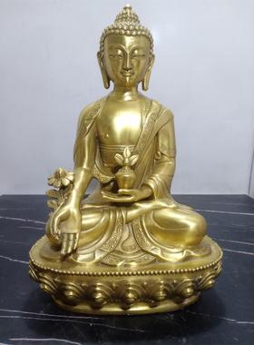 铜器黄铜药师佛药王菩萨佛像三宝佛佛堂用品