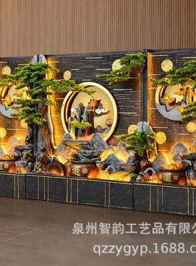 水幕墙假山流水喷泉客厅阳台酒店办公室会所别墅庭院装饰招财摆件