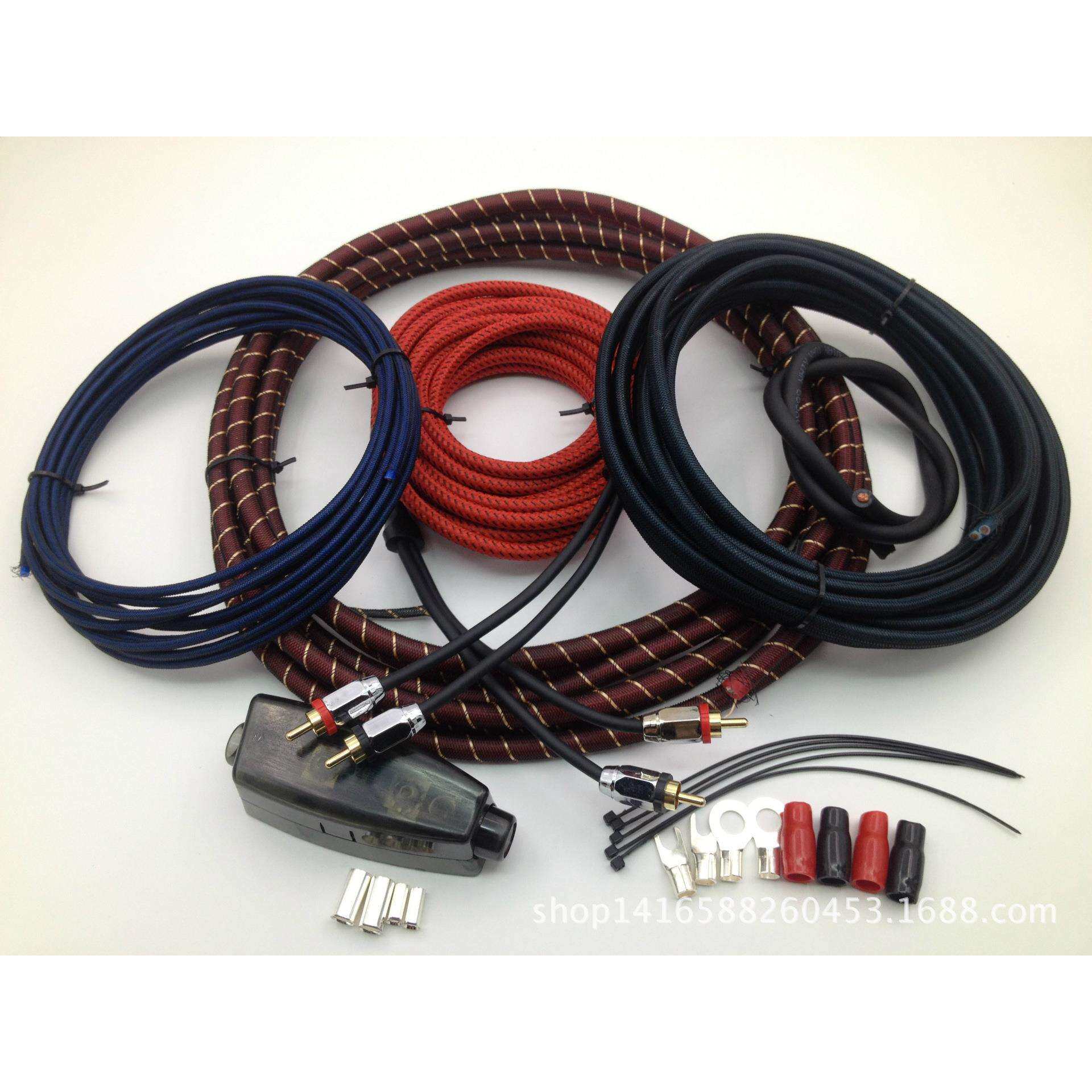 6GA纯铜汽车音响功放套线低音炮套线改装音响电源线喇叭线音频线