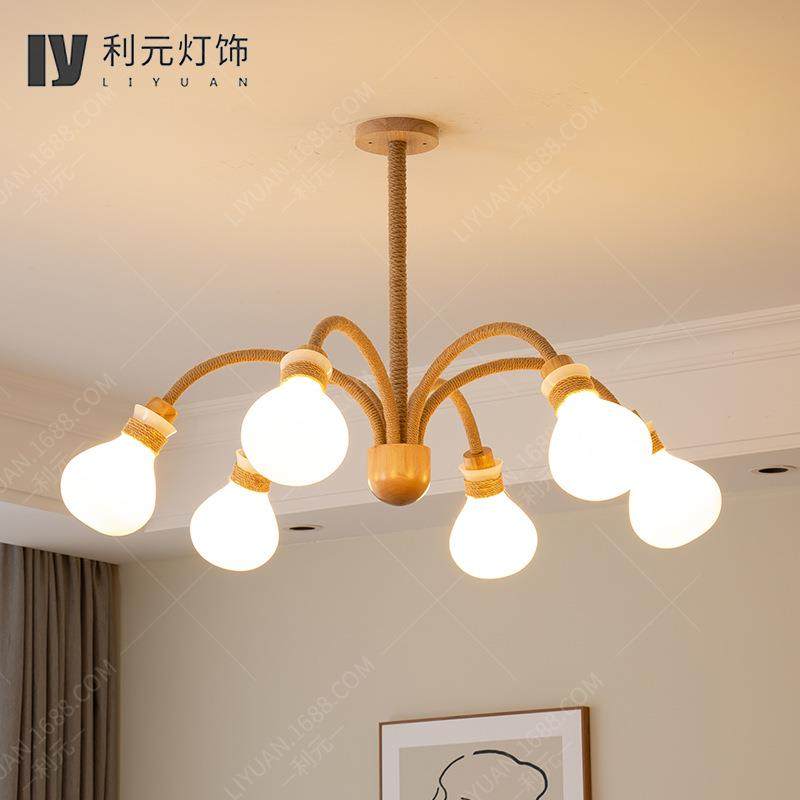 北欧原木风客厅吊灯 玻璃圆球个性大厅主灯餐厅吊灯氛围灯卧室灯,家装灯饰光源,智能吊灯,淘宝优惠券,粉丝福利购,淘宝优惠卷