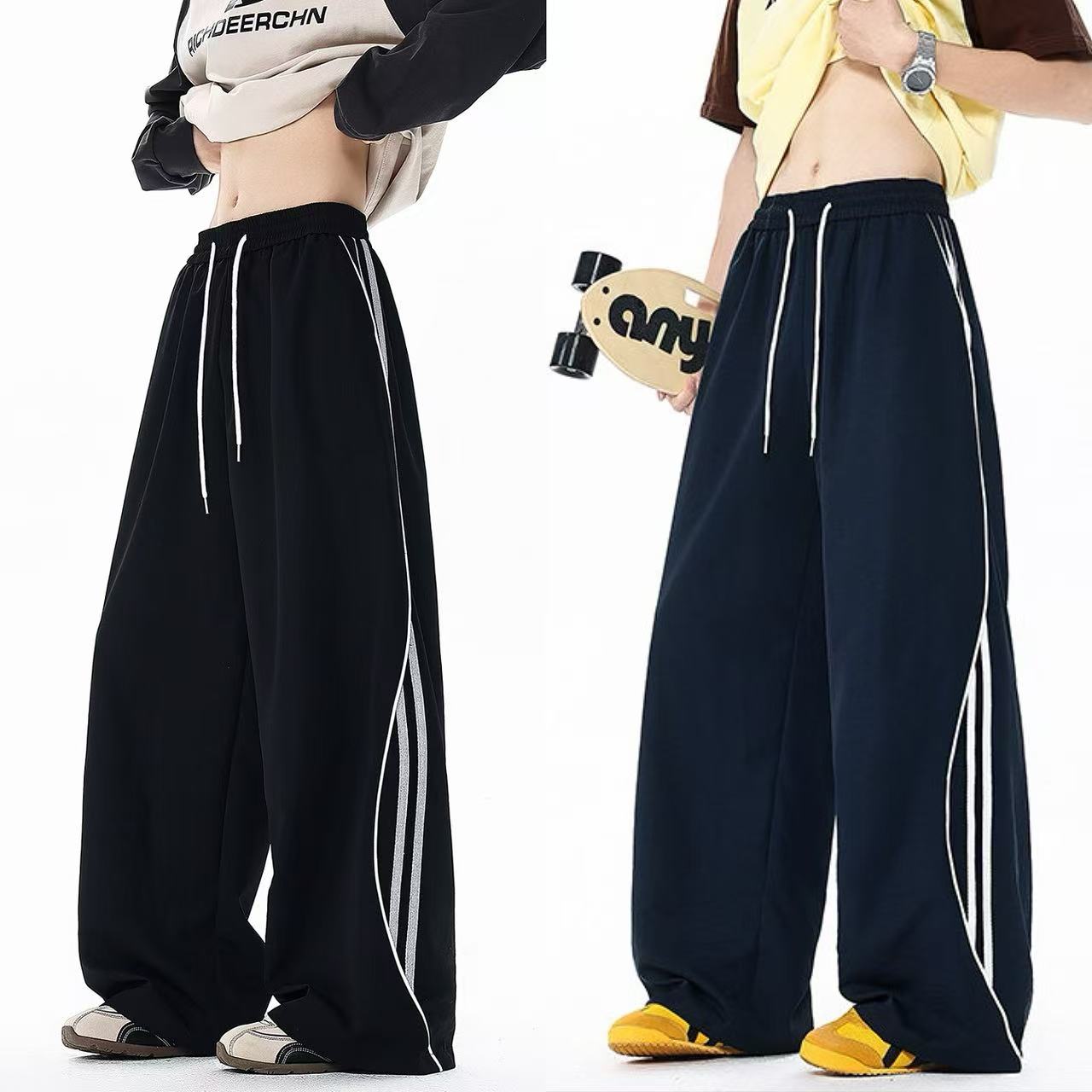 【升级版官方正品】条纹拼接裤子