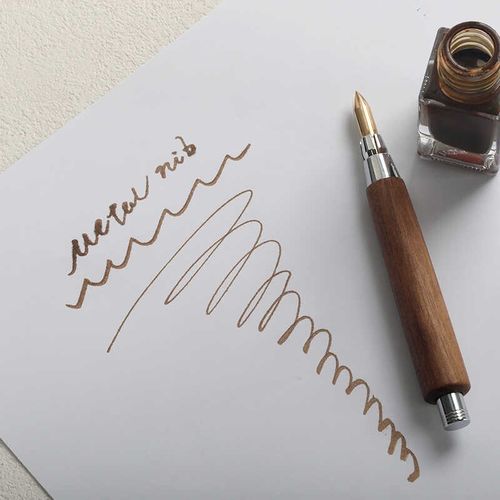 意伽黄铜沾水金属笔尖笔头蘸水笔kakimori平替勾线笔杆花体书法
