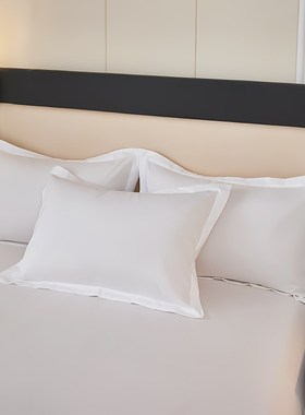 酒店宾馆纯白色四件套民宿被套被子枕芯床单布草三床褥子床上用品