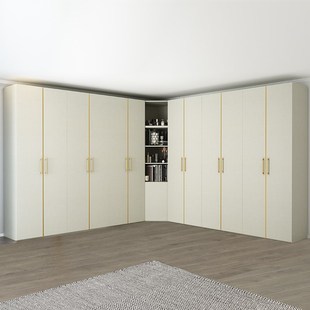 直销衣柜90度转角柜L形衣柜U形衣帽间组合柜小户型储物书柜阳台置