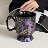 岸梵 手绘花朵马克杯陶瓷喝水杯子礼盒设计感小众咖啡杯伴手礼物