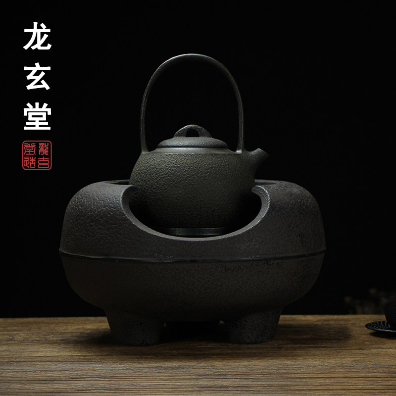 大号老火钵炭炉铁壶煮茶炉伍德炉 铸铁风炉木碳炉取暖炉 酒精炉