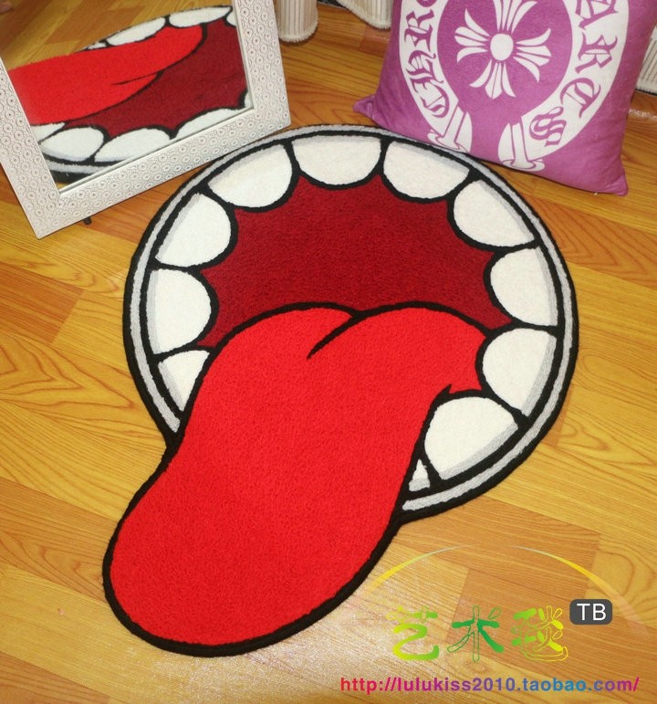 Kaws街头涂鸦Original Fake大舌头OF地毯地垫坐垫门垫