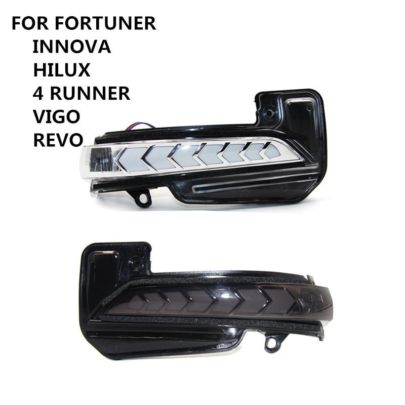 FOR FORTUNER流光轉向LED后視鏡罩燈INNOVA后視蓋燈VIGO后鏡罩燈