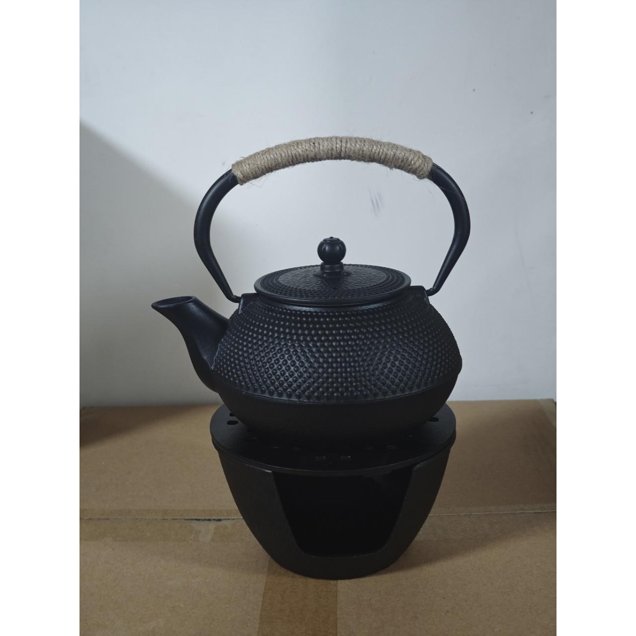 酒精炉铸铁炉炭炉铁壶茶炉玄铁炉铸铁茶壶底座煮茶炉手绘茶具