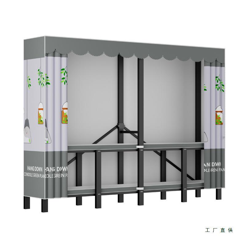 新款加粗全钢架免安装简易折叠家用卧室出租房寝室衣橱可折叠衣柜