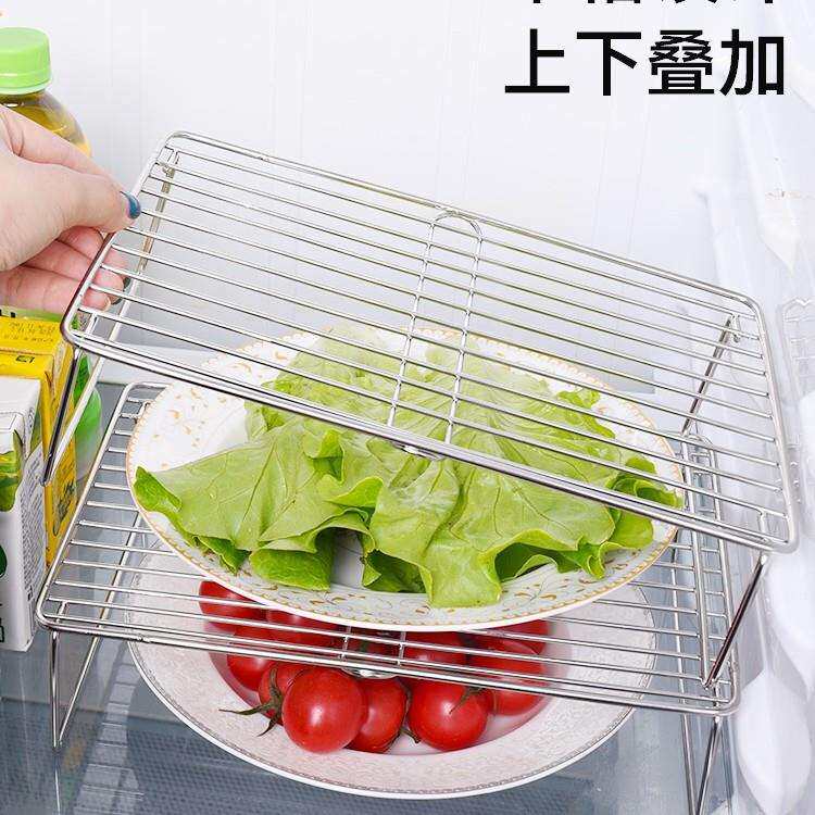 不锈钢冰箱内部隔层架子置物架家用备菜剩菜分隔收纳架冰柜多层架