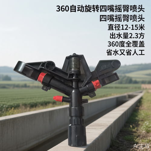 360度自动旋转四嘴草坪喷头