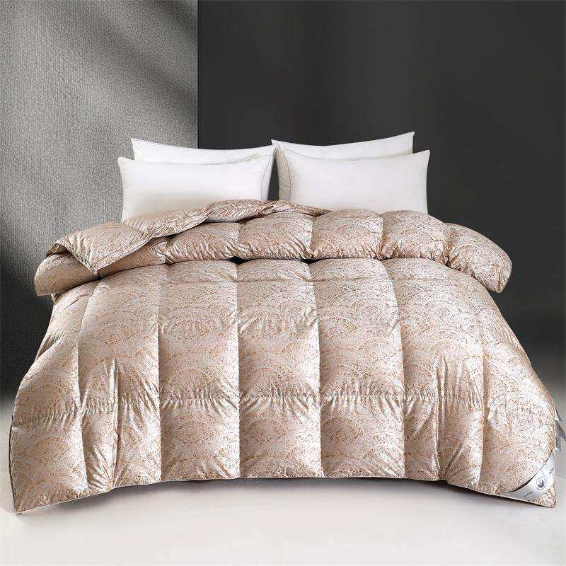 160支棉提花高支高密自充绒鹅绒被壳高端家用羽绒被芯套酒店冬被