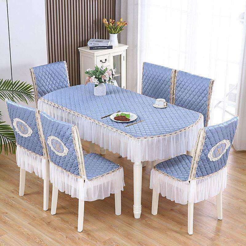 椭圆形餐桌布椅子套罩一体坐垫北欧家用四季通用连体餐桌椅套套装