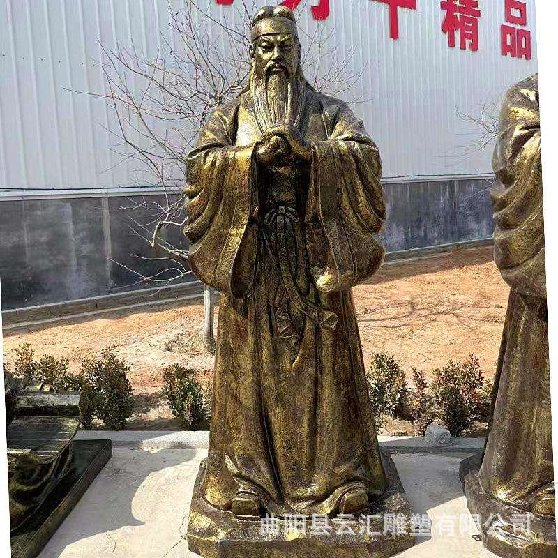 玻璃钢桃园三结义雕像刘备张飞关羽诸葛亮三国时期人物模型铜雕塑