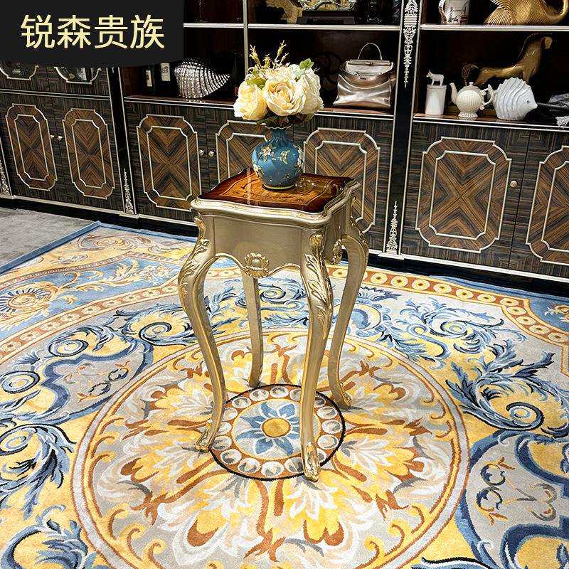 法式实木花架 欧式宫廷奢华雕花置物架落地式新古典花盆架家具