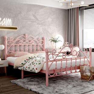 铁艺床加厚加固简约现代公主床网红1.8米双人床北欧单人1米铁架床