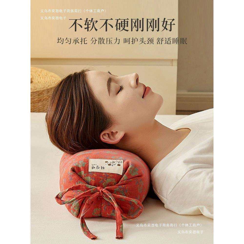 荞麦皮枕头睡觉糖果枕护学生颈椎枕芯圆柱助睡眠家用一对整头