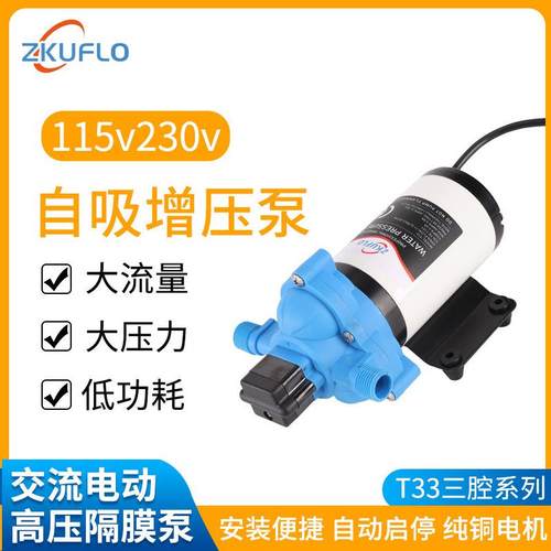 115V230V交流自吸增压隔膜泵微型开关抽水泵洗车增压泵房车水泵泵