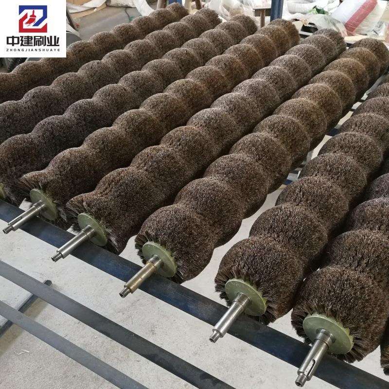 蔬菜水果抛光打蜡清洗辊马尾滚筒刷柔软不伤外皮动物毛刷辊防静电