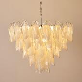 法式 中古风白云玻璃客厅吊灯复古卧室书房云雾灯美式 别墅挑空灯