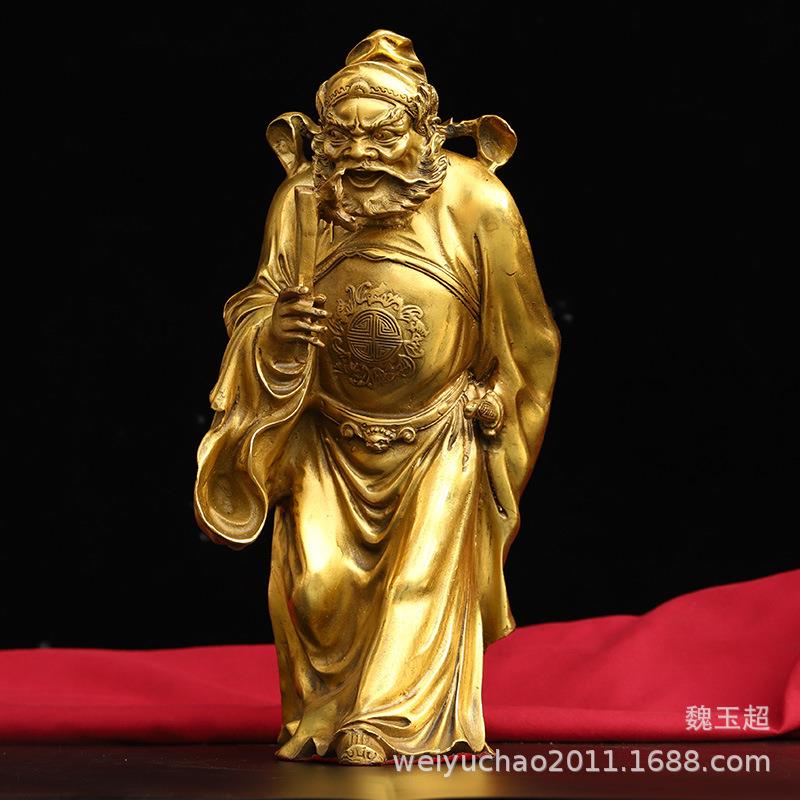 纯铜钟馗摆件钟馗 铜天师钟馗摆件 客厅卧室钟馗神像工艺品摆件