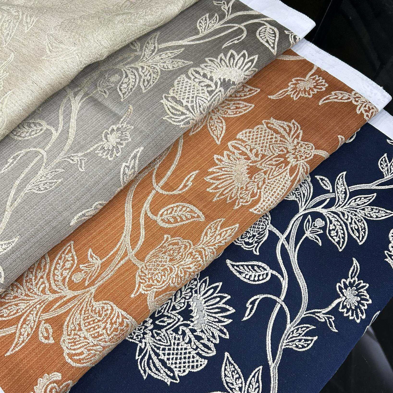 门幅140cm田园风格花布双面提花两面用窗帘布复古美式沙发布