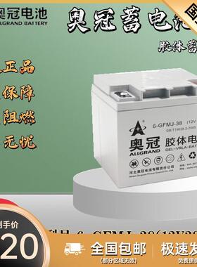 奥冠胶体铅酸免维护蓄电池12V65AH80AH100AH200AH太阳能光伏路灯