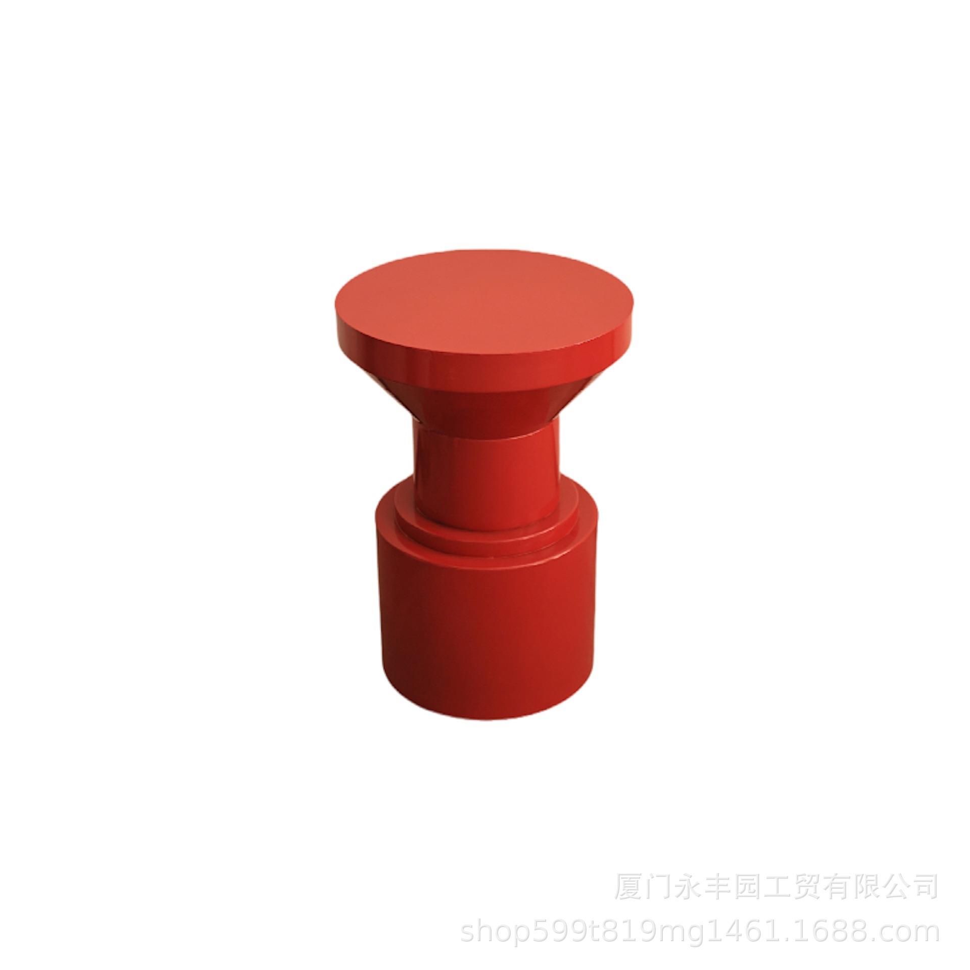 嘻物所 红色金属边桌极简现代艺术客厅沙发圆桌圆形设计小茶几
