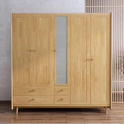 北欧实木衣柜原木大卧室衣橱对开二三四五门家用小户型收纳橱储柜