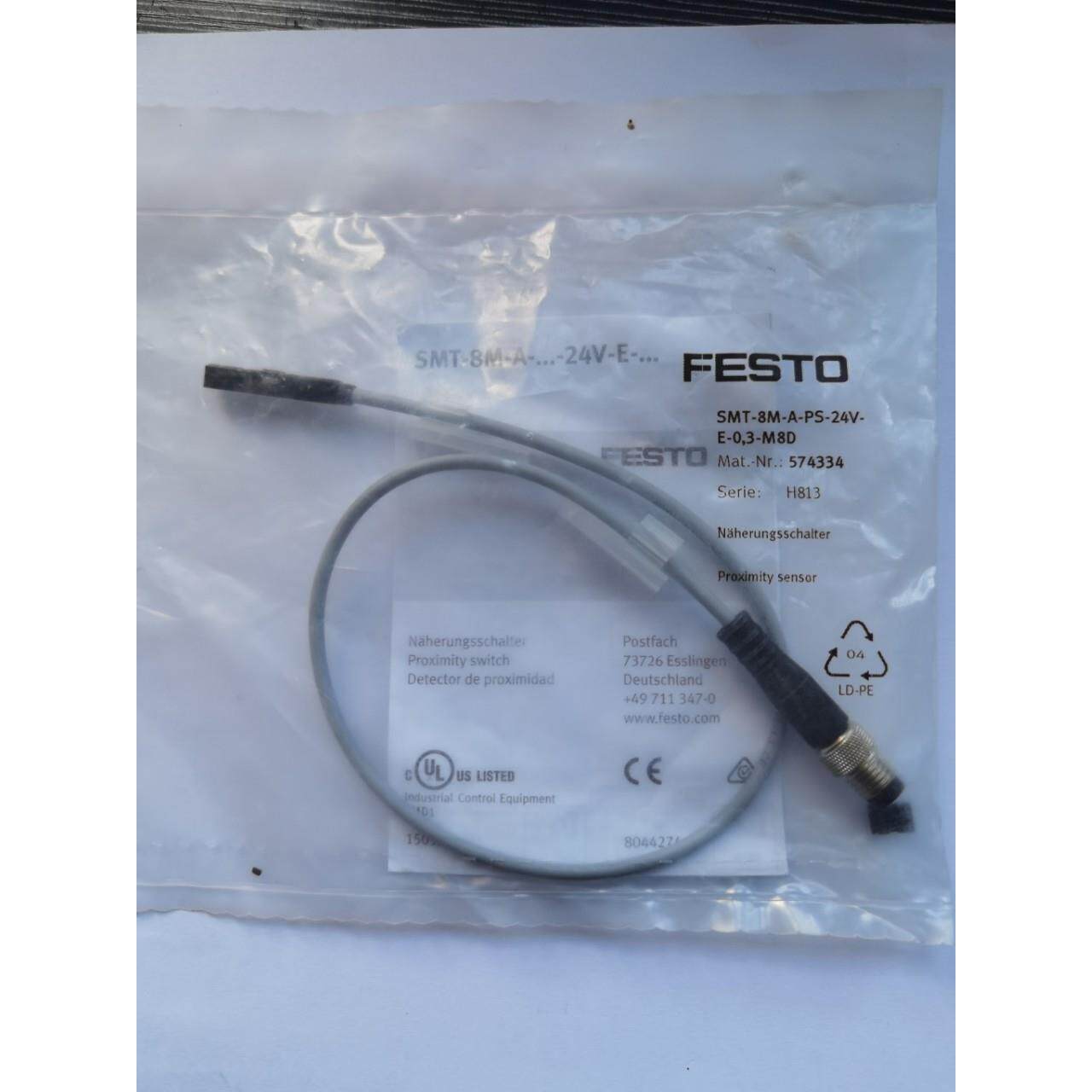 汽缸磁性开关 SMT-8M-A-PS-24V-E-0.3-M8D 订货号574334